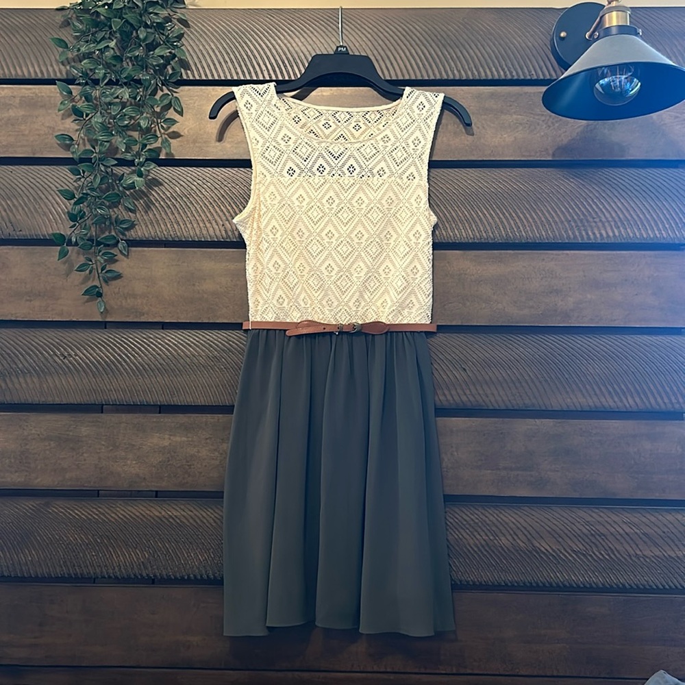 Lace and green dress